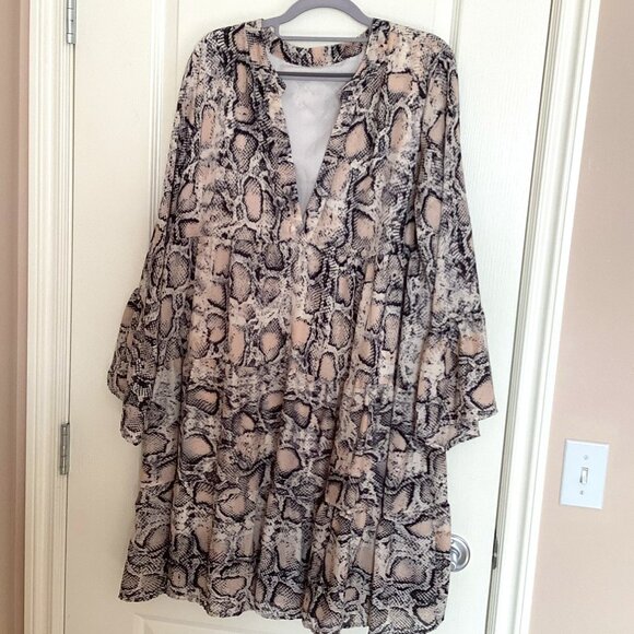 Show Me Your Mumu Birdie Mini Women's Dress Snake N Shake Loose Fit Size XL - Picture 4 of 10